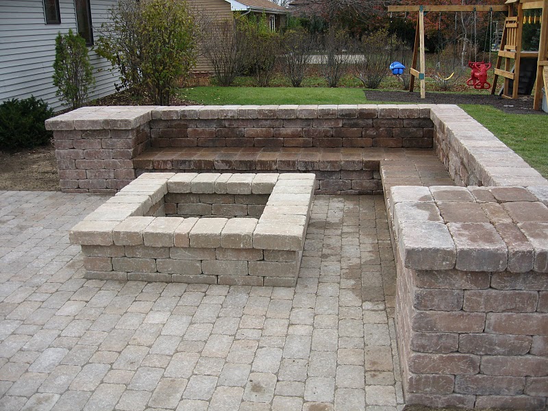 Weston Wall is great for fire pits and sitting benches as seen here. - Bob's Grading Milwaukee